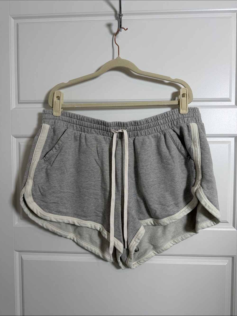 Torrid 2 Gray Athletic Drawstring Shorts with White Trim